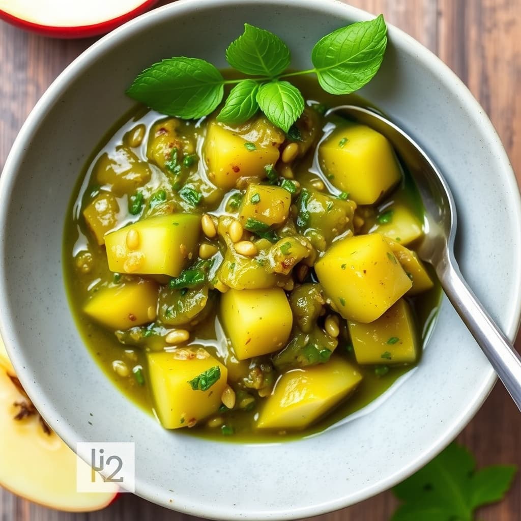 Grønt eple- og ingefærrøre