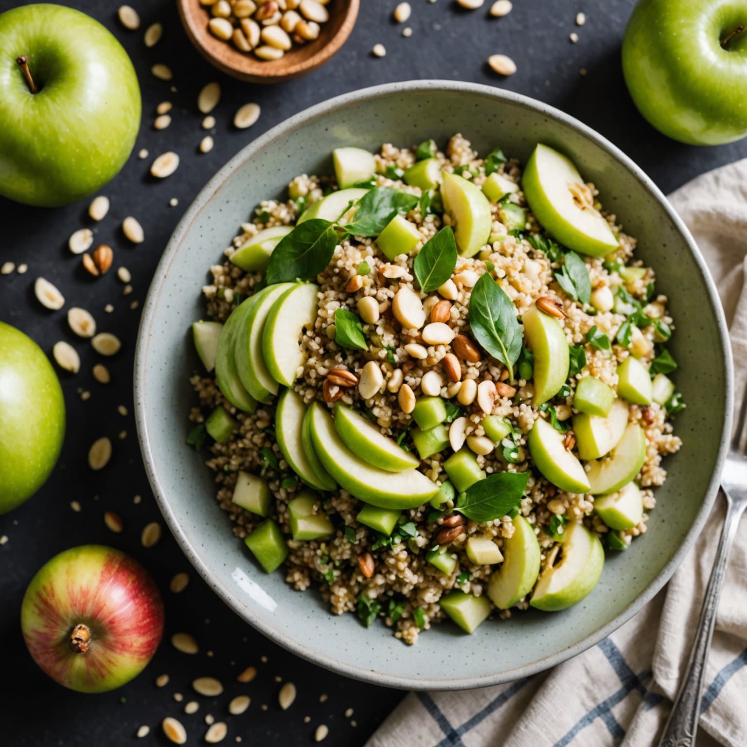 Grønt eple og macadamia quinoa