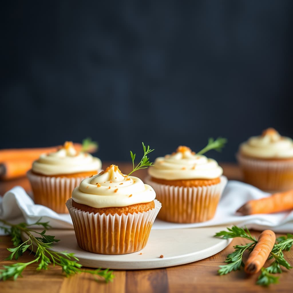 Gulrot- og ingefærcupcakes