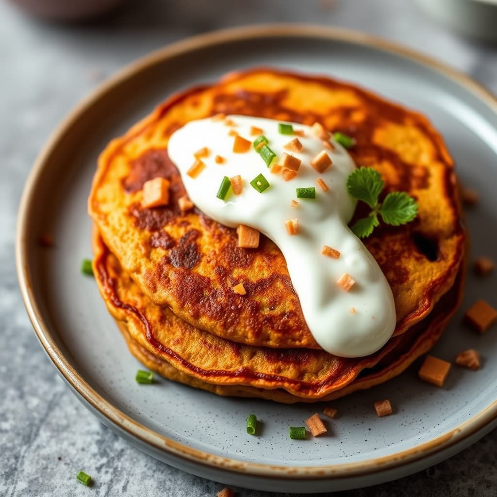 Gulrotpannekaker med saltet yoghurt