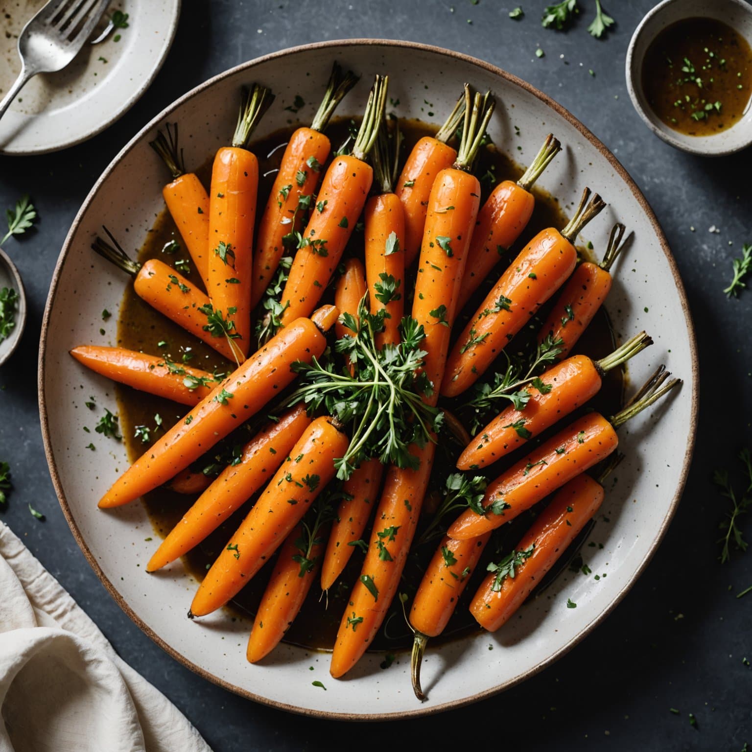 Gulrøtter braisert i urter