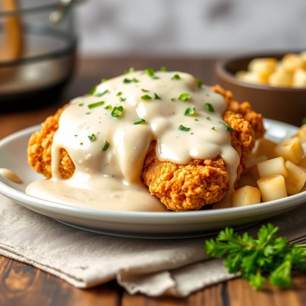 Gwen's stekte kylling med melkebasert saus