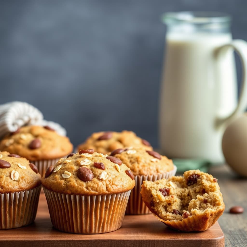 Gyllen rosinen havregrynsmuffins