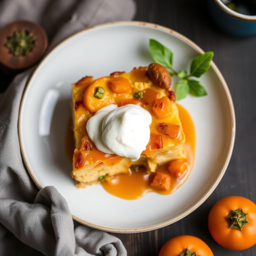 Hachiya-kastanjepudding med persimon