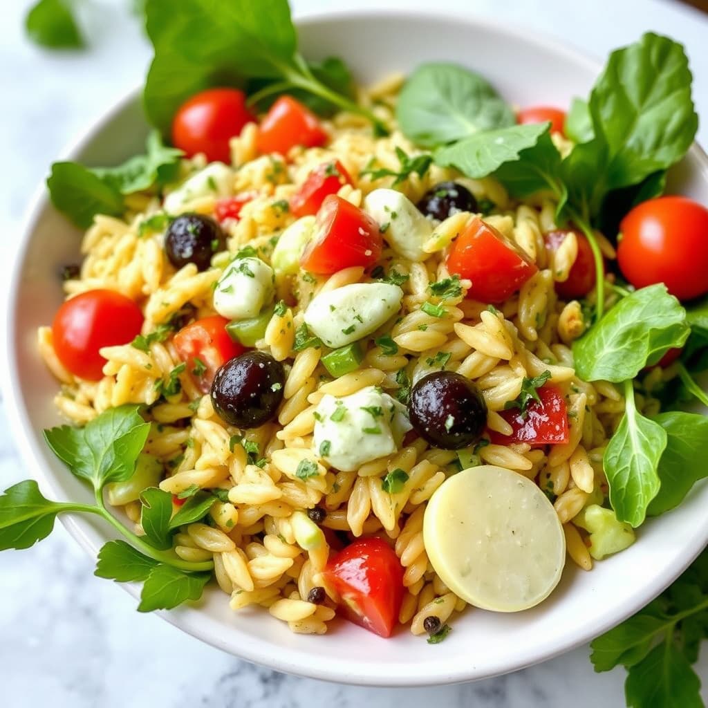 Hageorzosalat med urtedressing