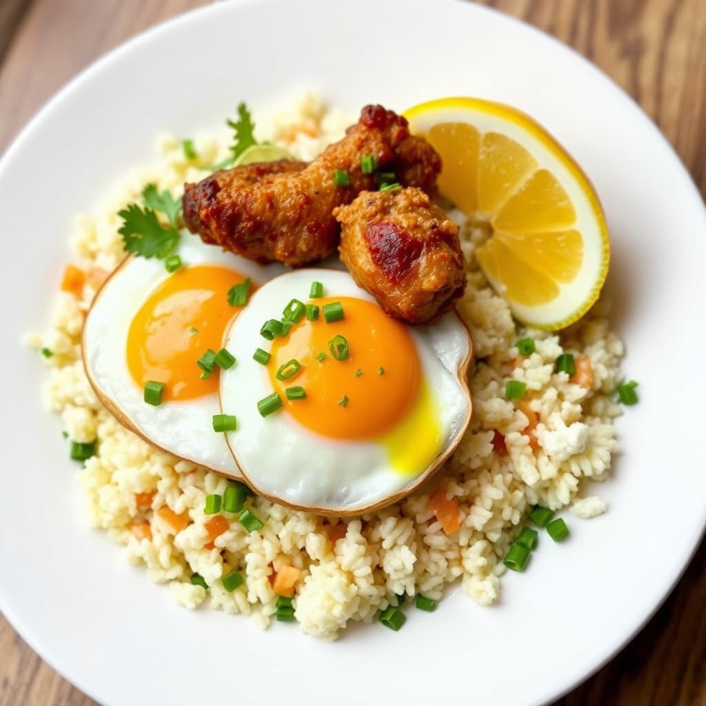 Halal Guys-inspirert kylling og ris med stekt egg