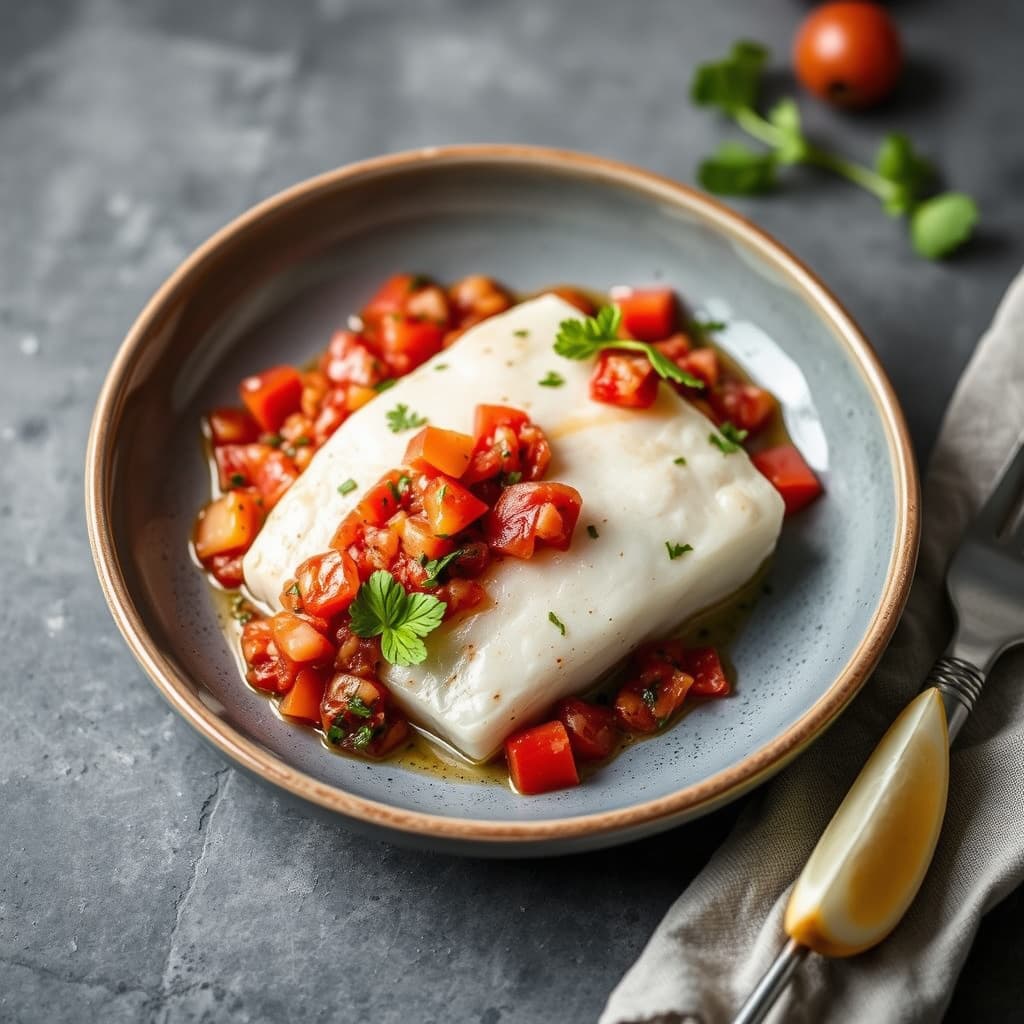 Halibut med rå puttanesca-salsa