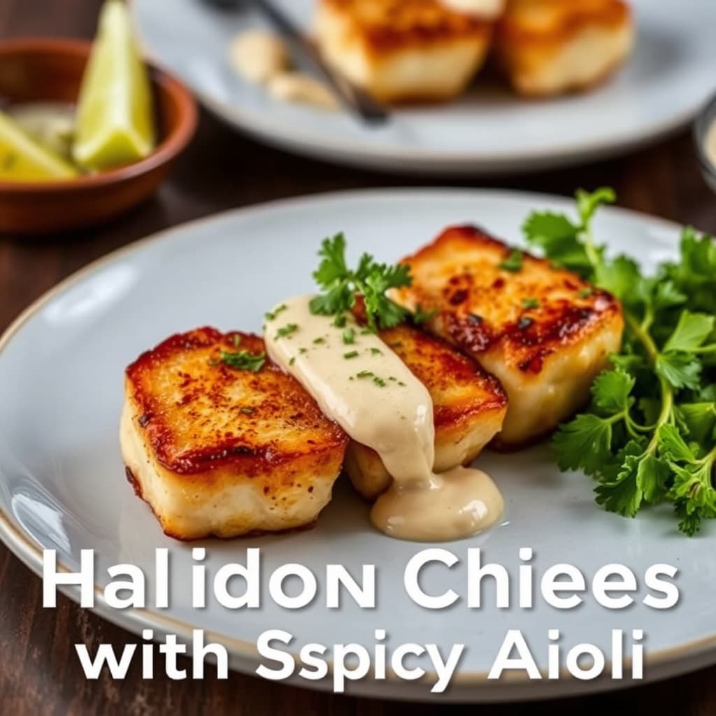 Halibuttkjaker med krydret aioli