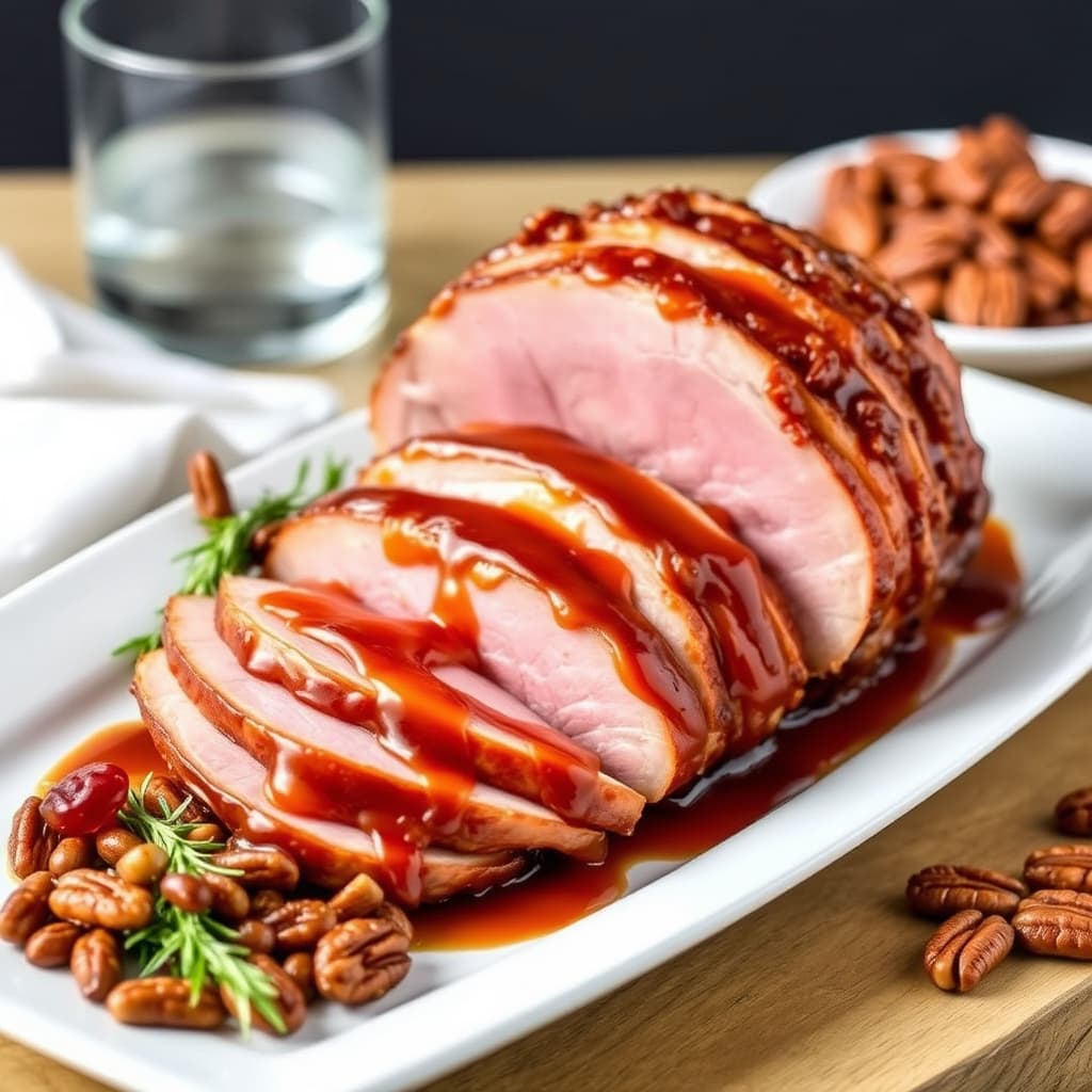 Ham med bourbon, melasse og pekannøttglasur