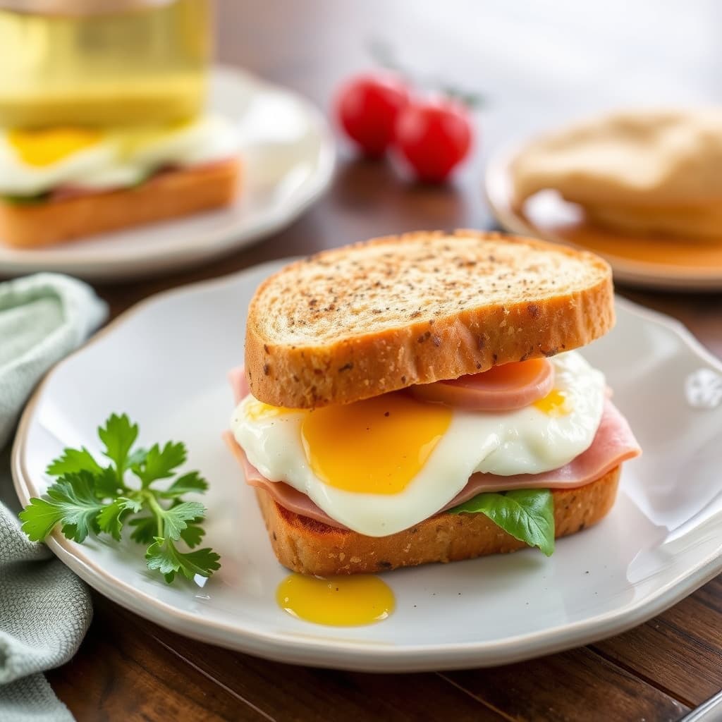 Ham og egg te-smørbrød