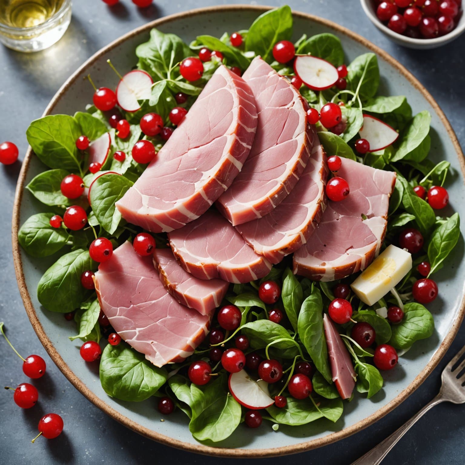 Ham og sveitsisk salat med rips