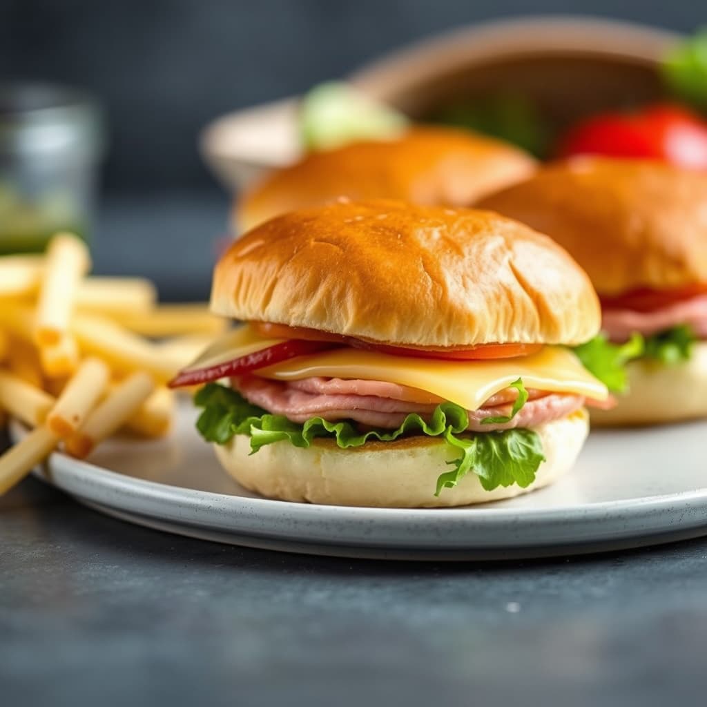 Ham og sveitsiske sliders