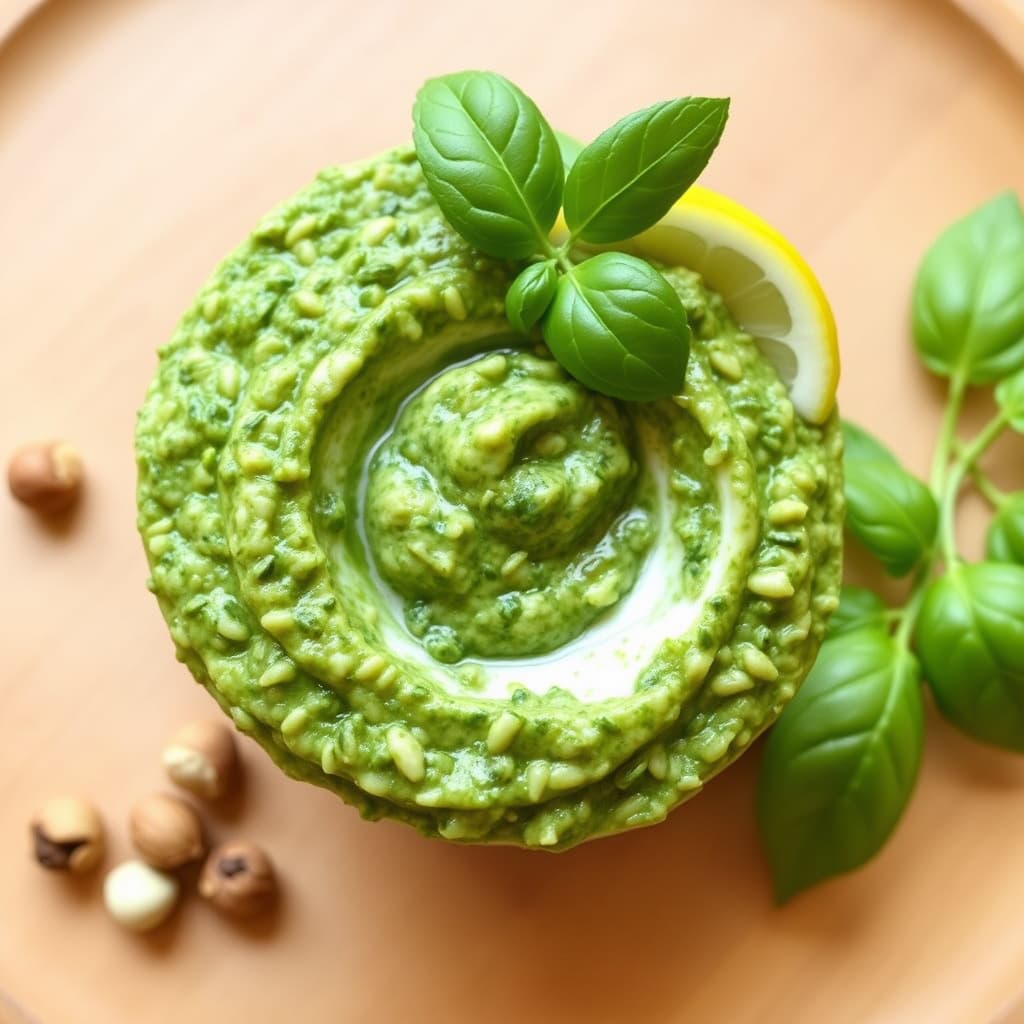 Hasselnøtt, ricotta og sitronpesto