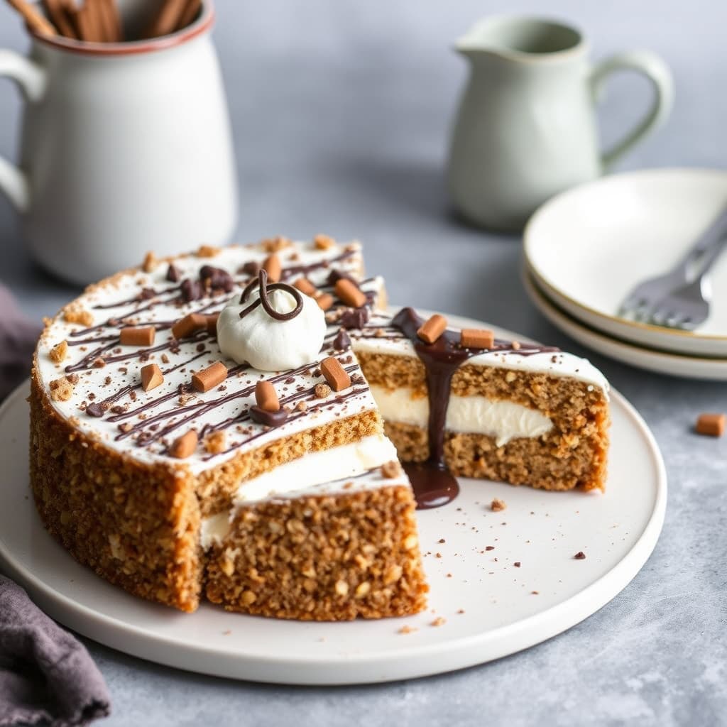 Hasselnøttkremkake med mascarpone og sjokolade