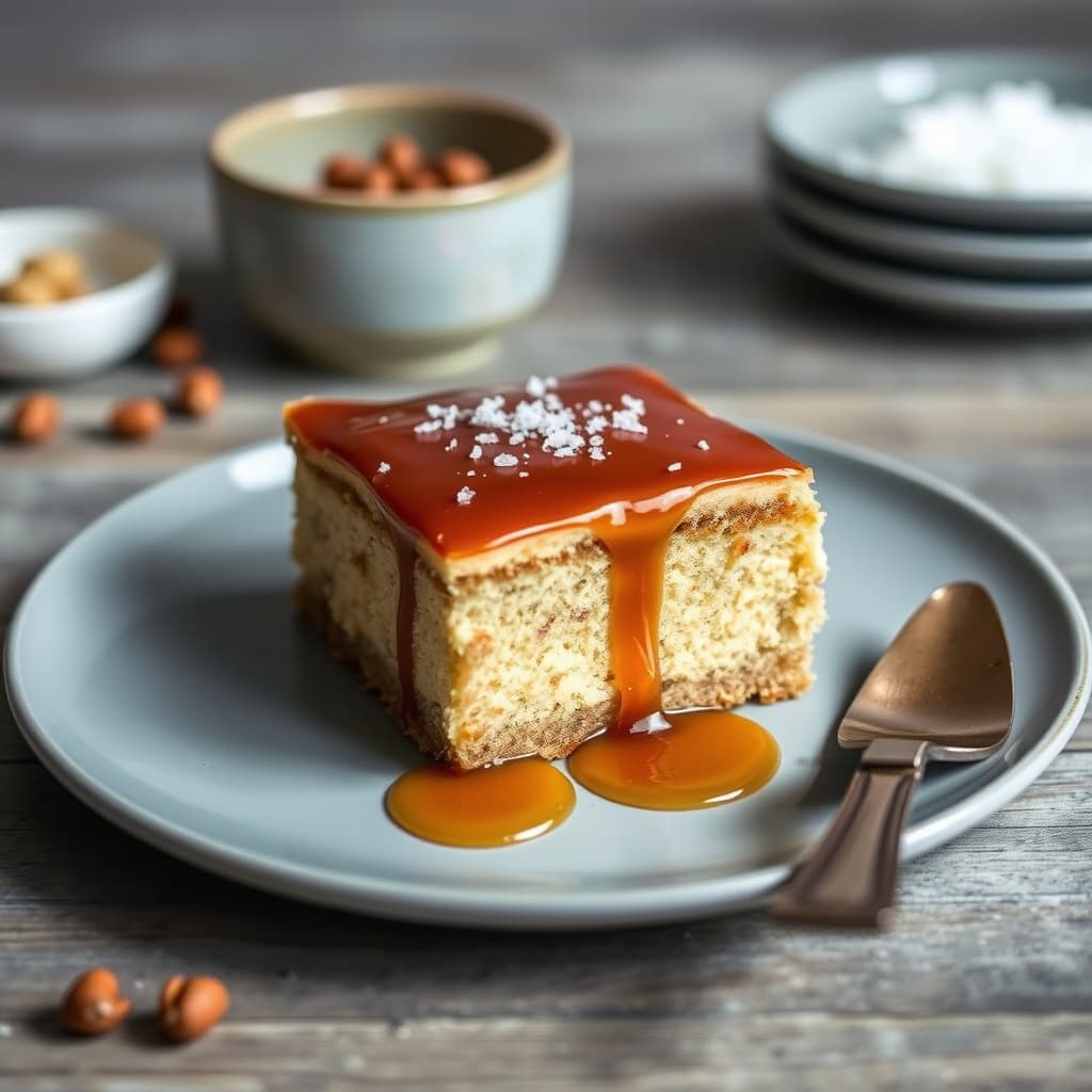 Hasselnøttsmørkake med havsaltkaramell