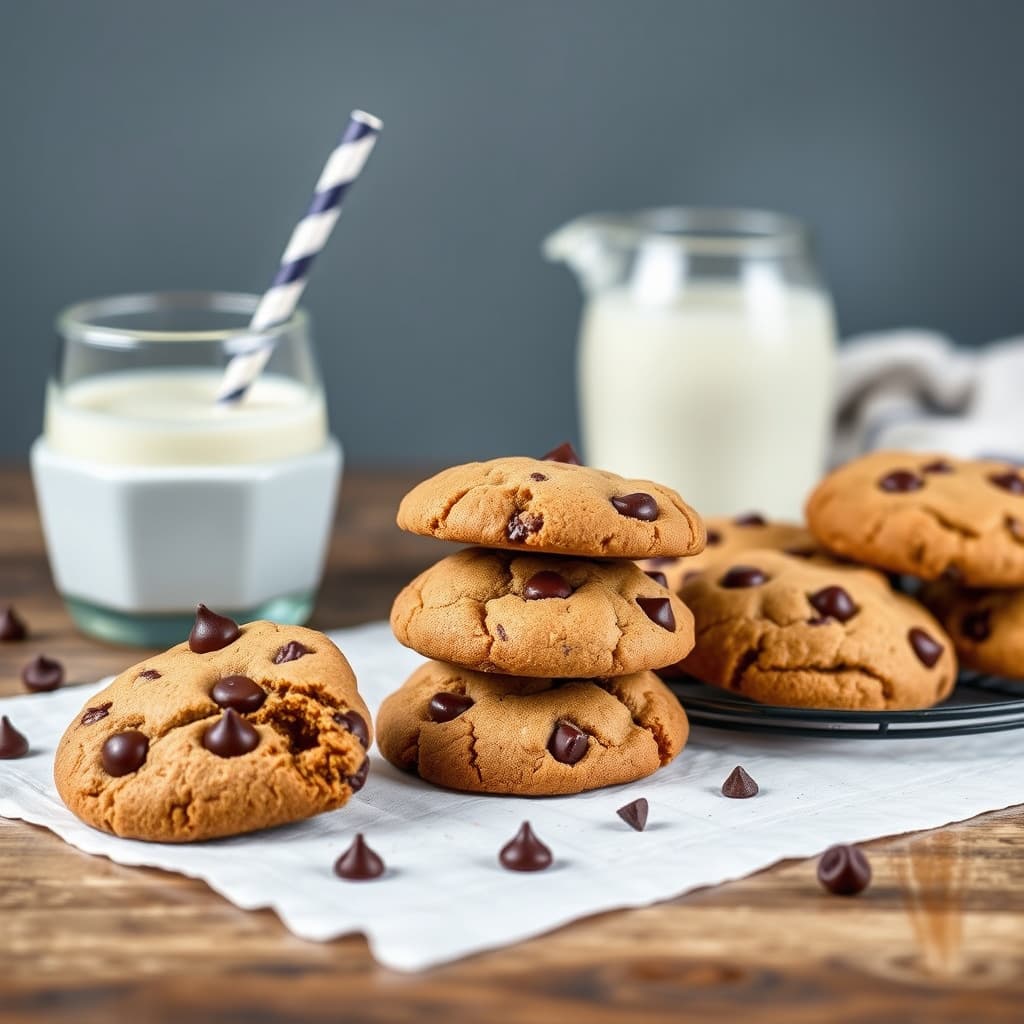 Hasselnøttsmørkjeks med mini sjokoladestykker