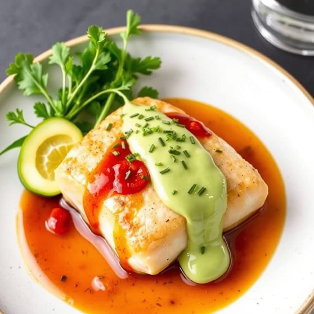 Havabbor med sambal vinaigrette og wasabikrem