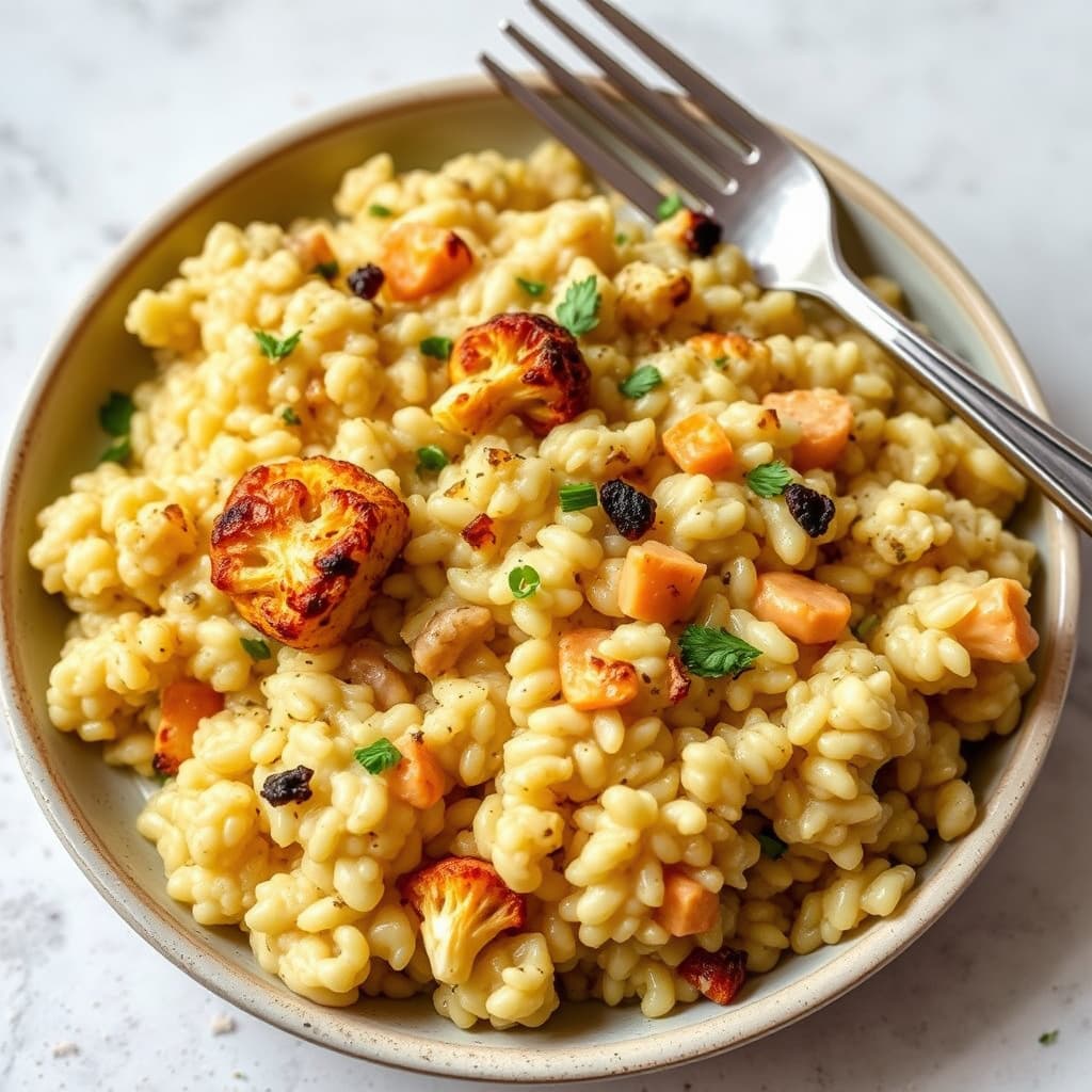 Havregrøtrisotto med ovnsbakt blomkål