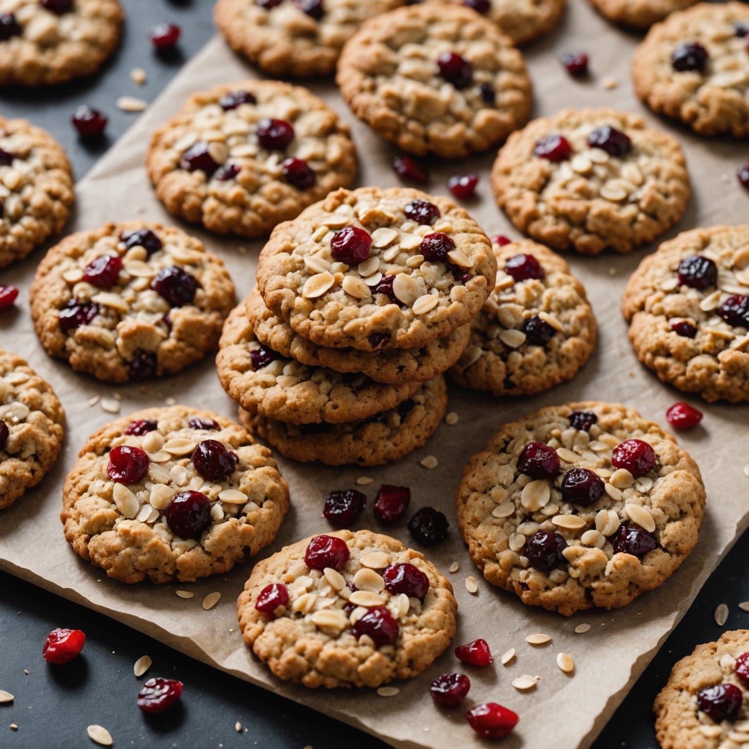 Havregryns- og tranebærkjeks