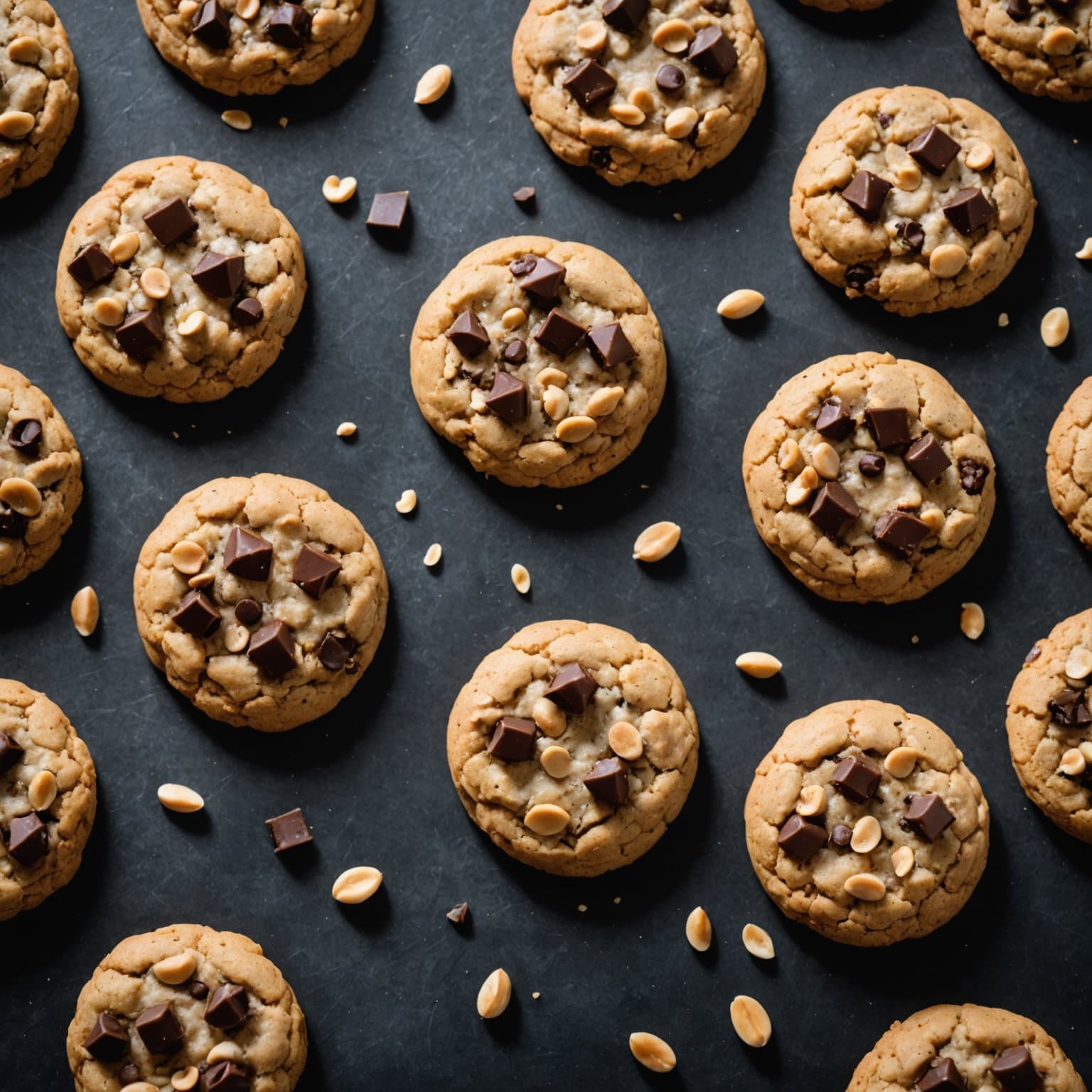 Havregryns-peanøttsmør- og sjokoladekjeks