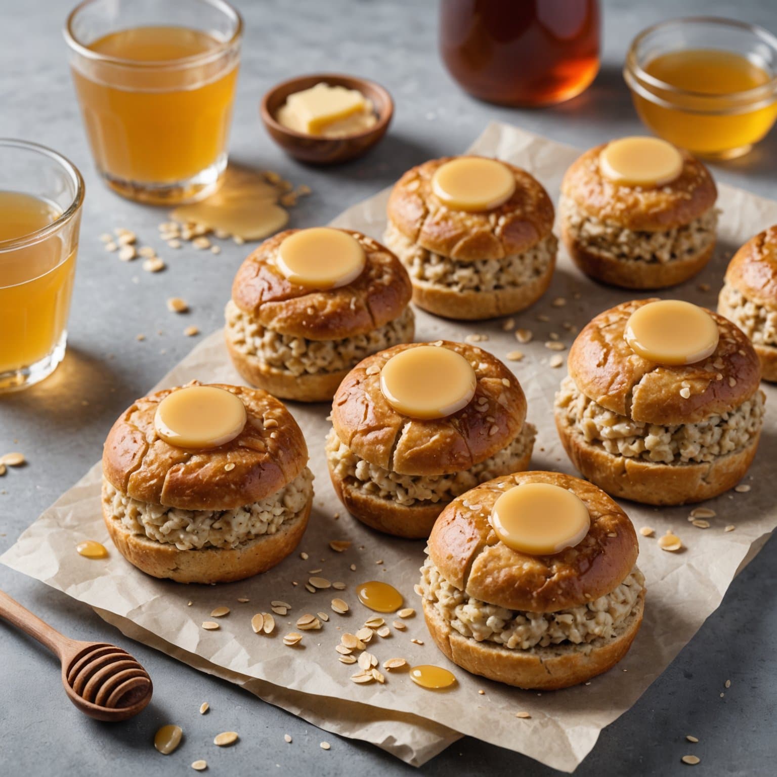 Havregrynsbrød med honning-smør