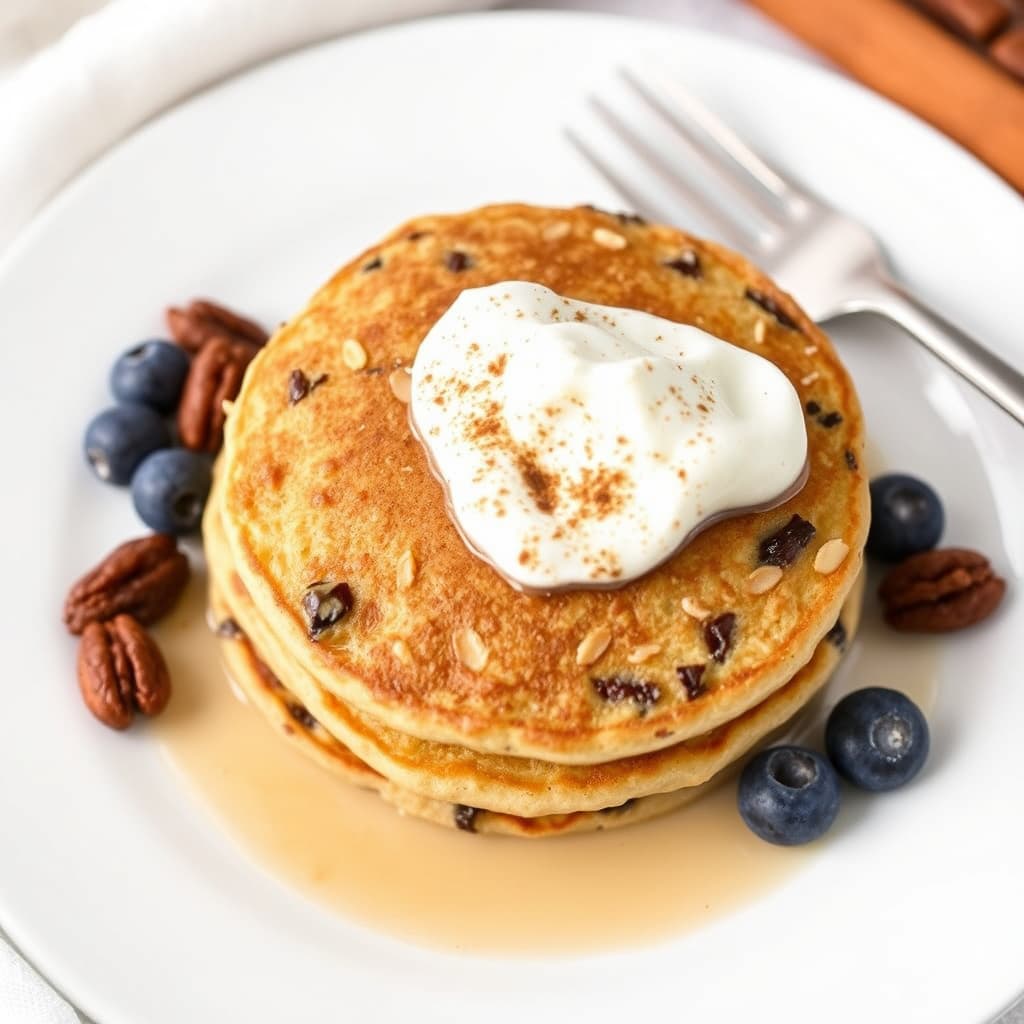 Havregrynspannekaker med rosiner og kanelrømme