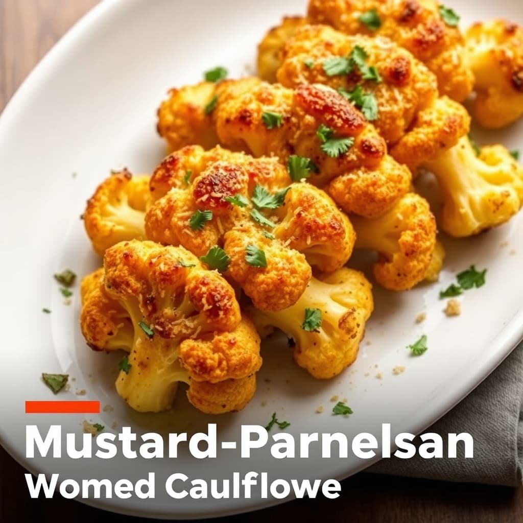 Helstekt blomkål med sennep og parmesan