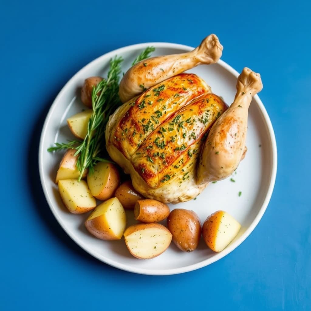 Herbed Faux-tisserie Kylling og Poteter