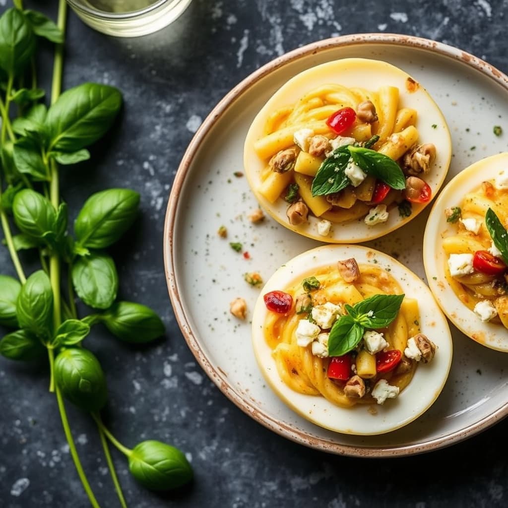 Hilopites: Eggpasta med favabønner, fetaost og myntestuffing