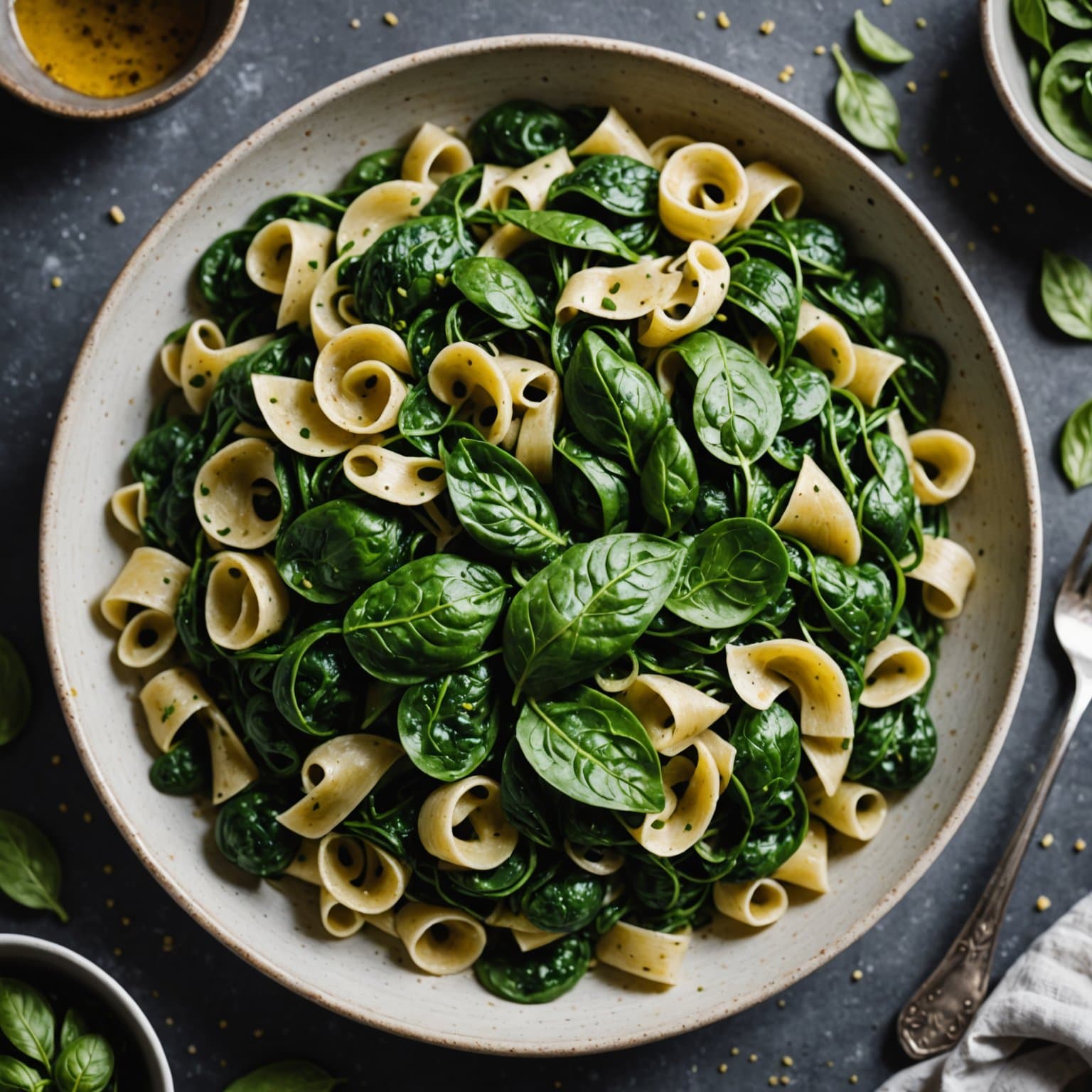 Hjemmelaget spinatpasta