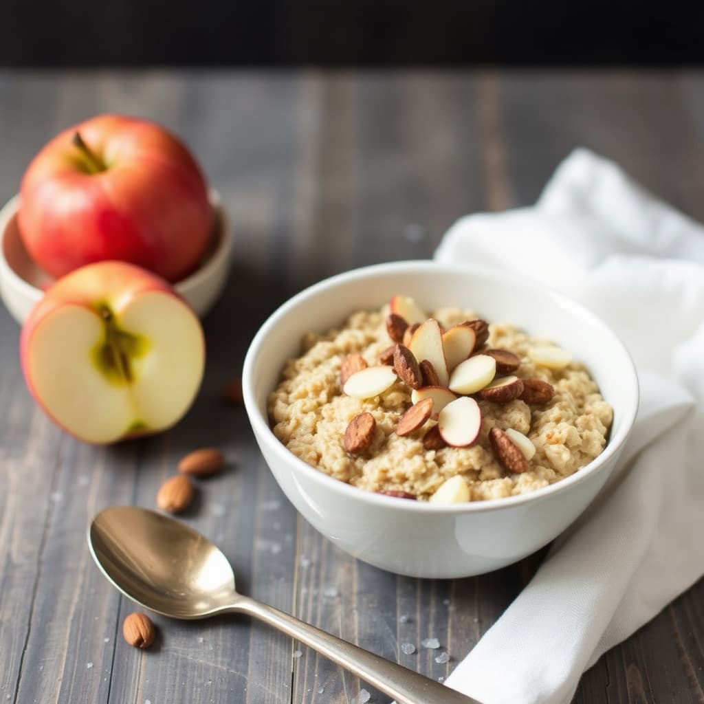 Hjertevarm eple- og mandelgrøt med havre