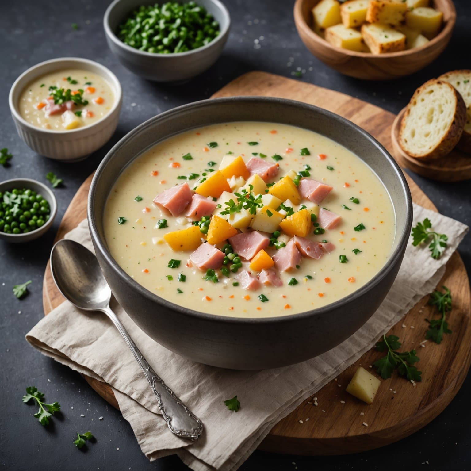 Hjertevennlig potet- og skinke-suppe
