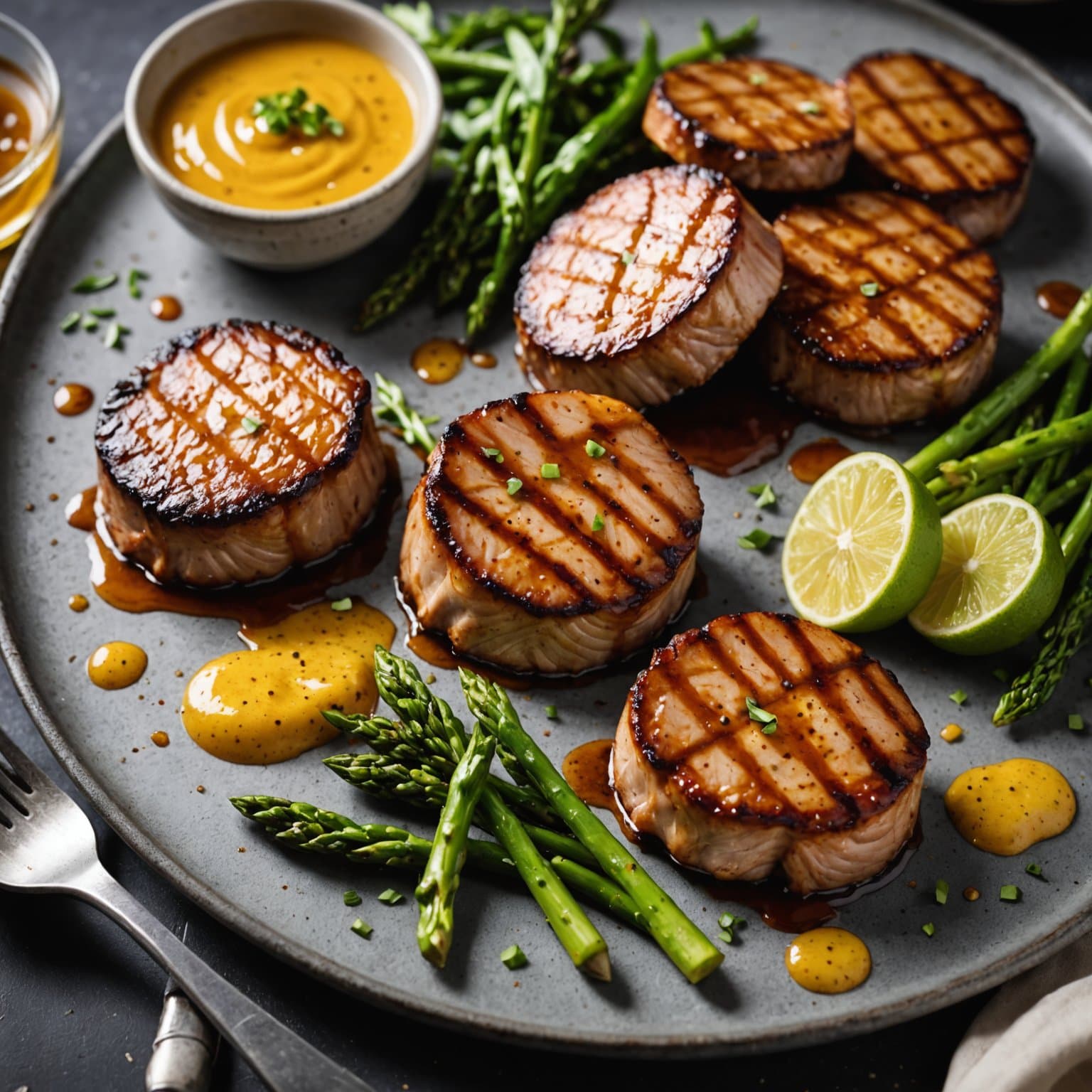 Honning- og sennepsmarinerte BBQ-svinefileter