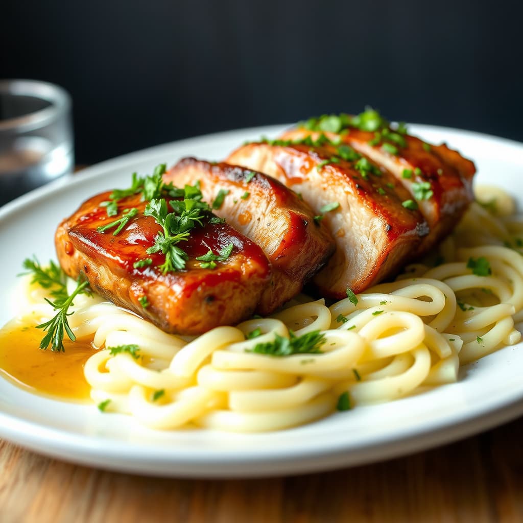 Honningmarinert svinekjøtt med gremolata