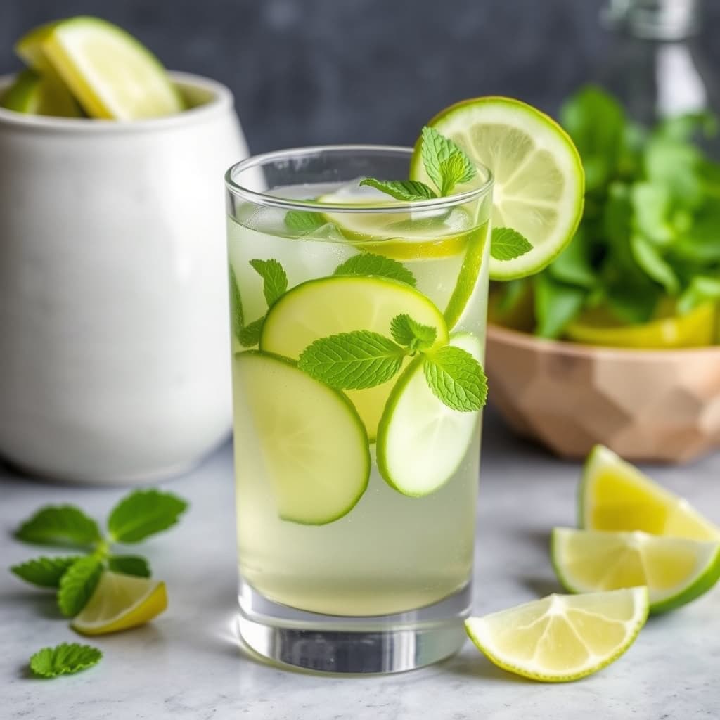 Honningmelon, agurk og myntesoda