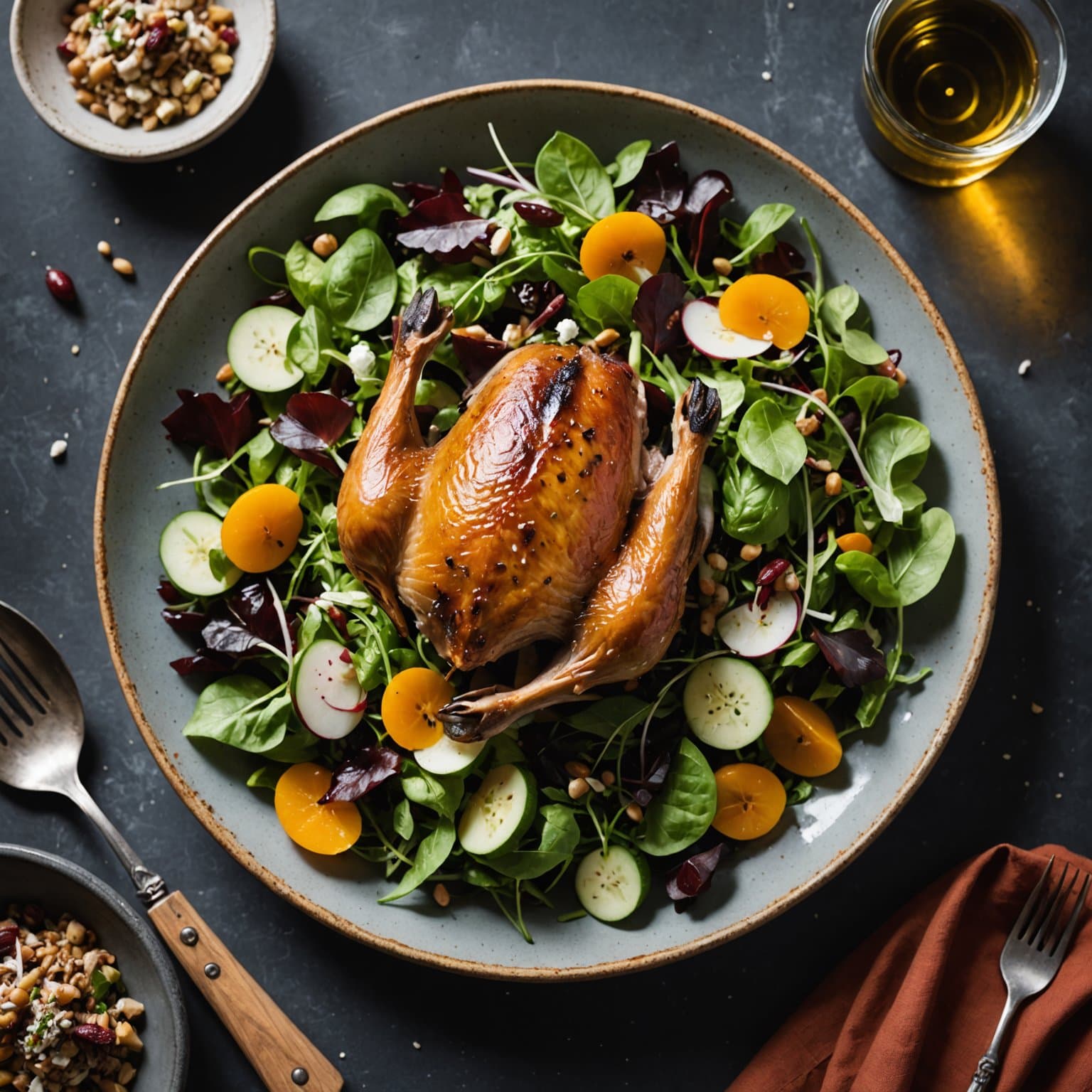 Høstand med confit av andesalat