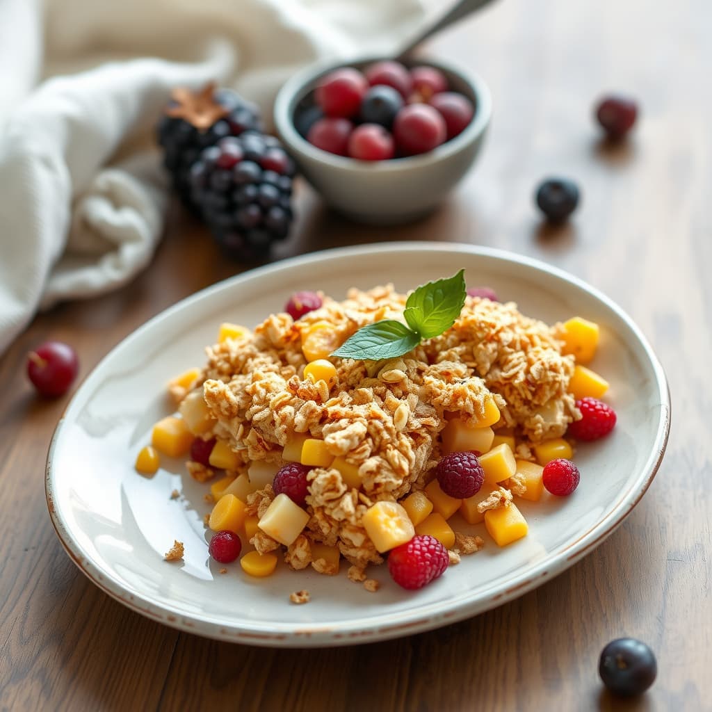Høstfrukt med cornflakesstreusel