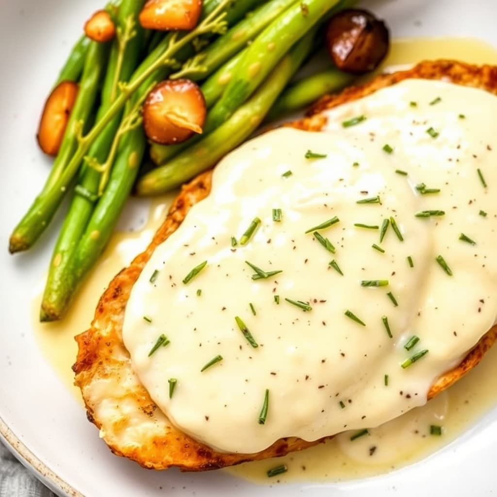 Hot åpen ansikt med kremet kylling og estragon