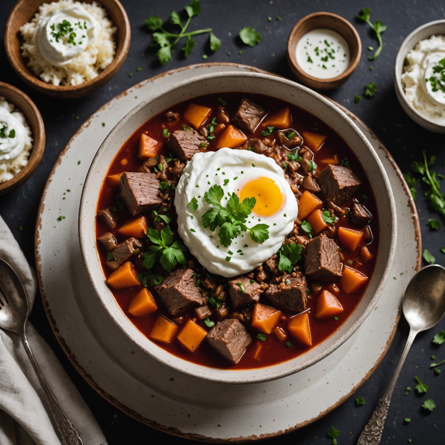 Hot beef borscht med rømme