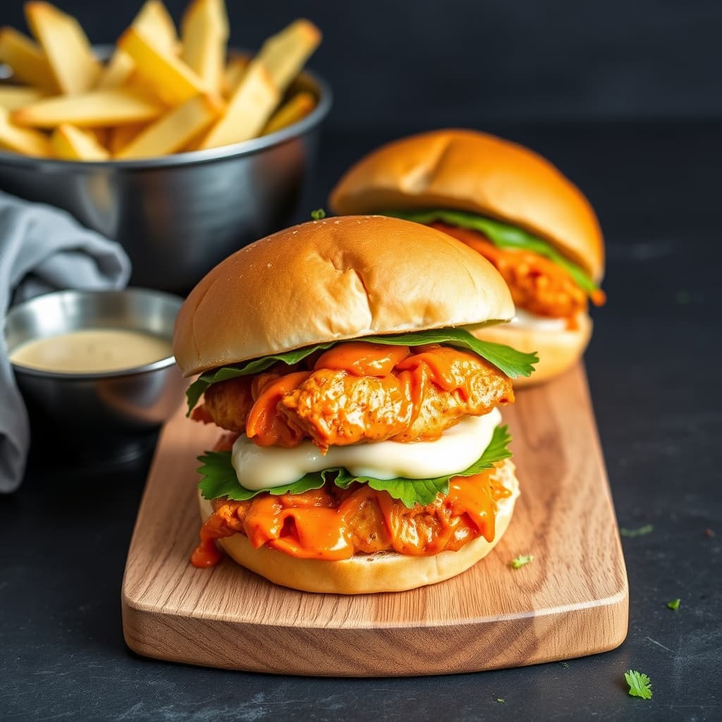 Hot Buffalo kyllingsandwiches