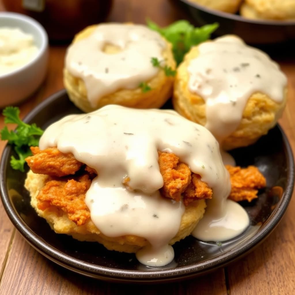 Hot Chicken Biscuits med Mamas hvite saus