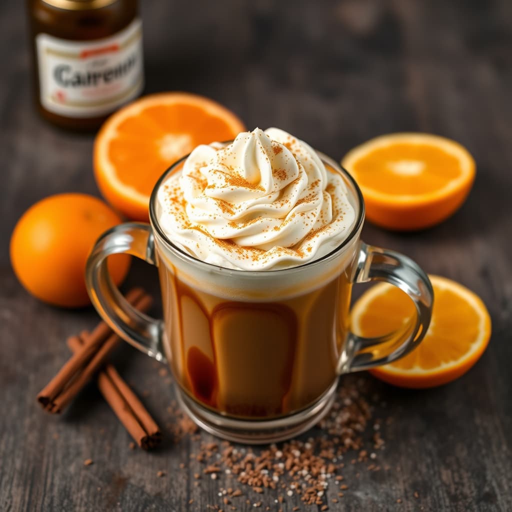 Hot orange mocha med Grand Marnier-pisket krem