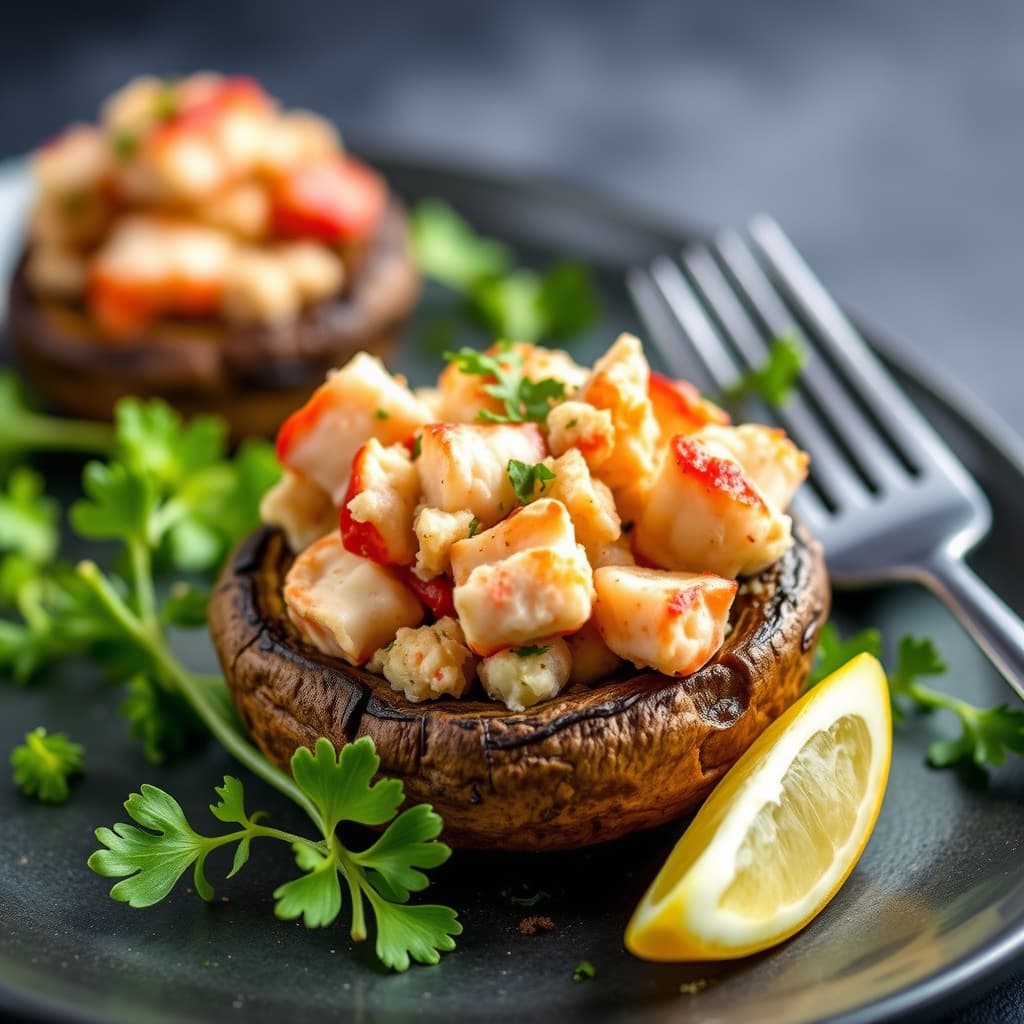 Hummerfylte portobelloburgere