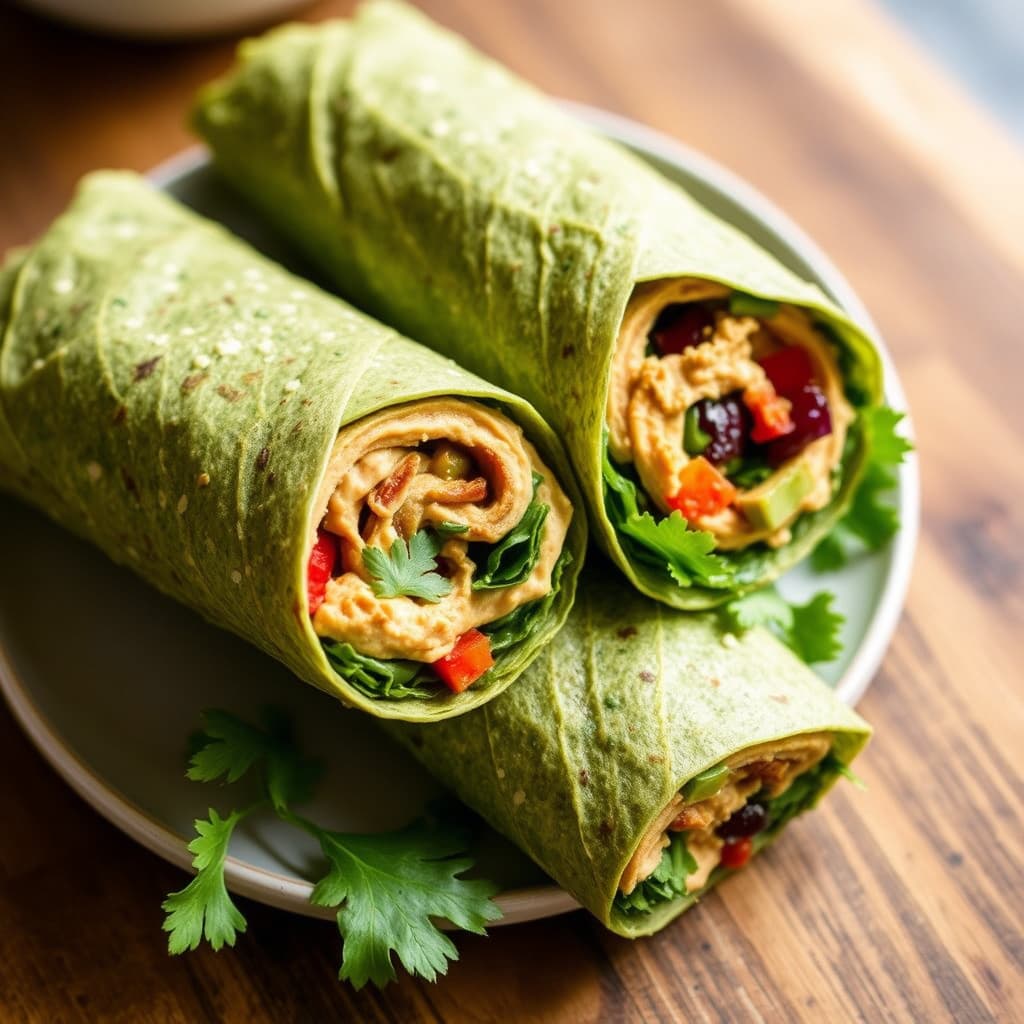 Hummus- og grønnsakswraps