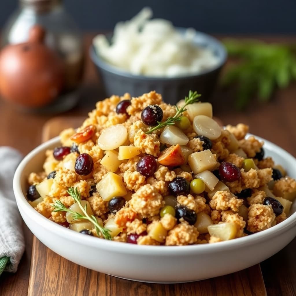 Hvete-berry-fyll med perleløk