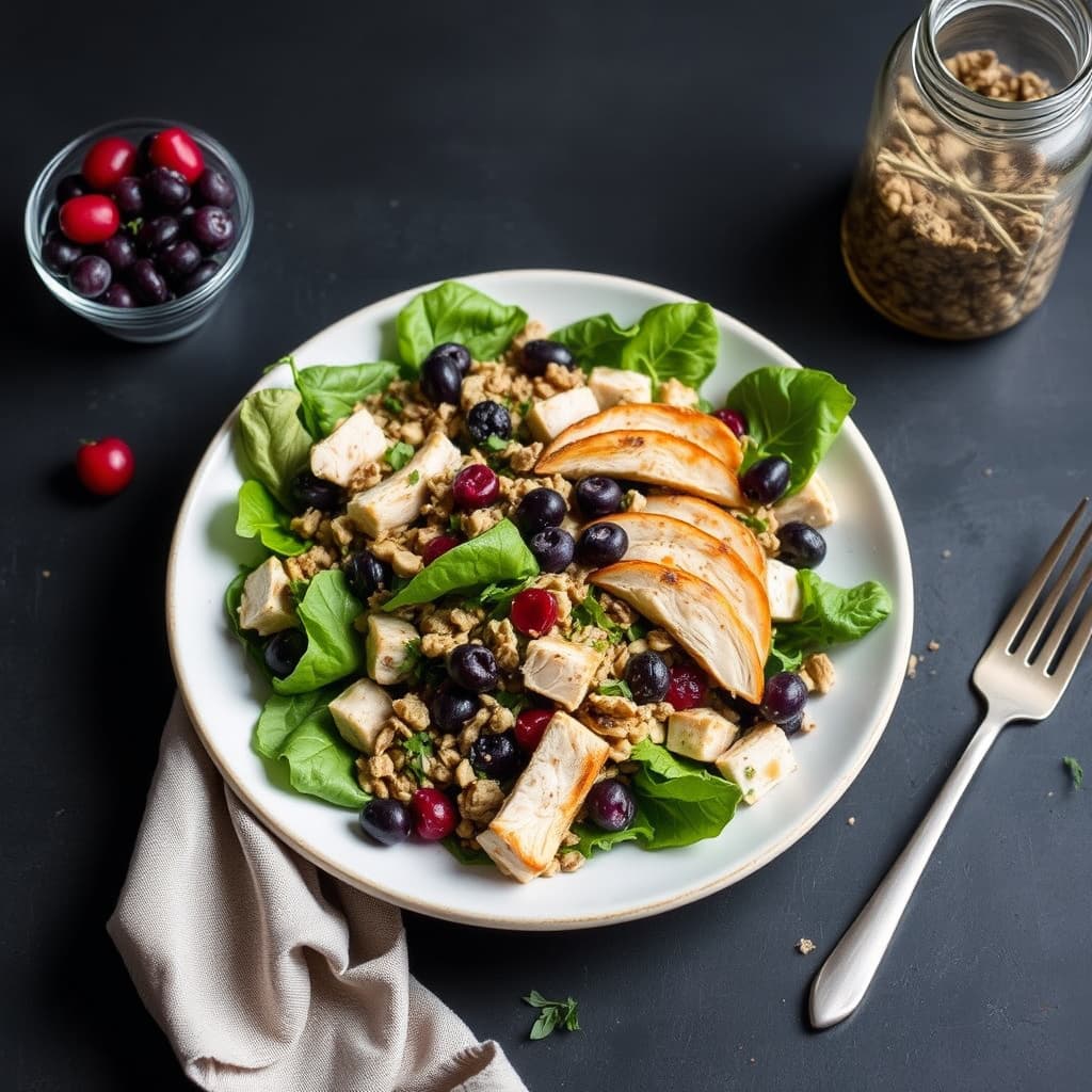 Hvete- og kyllingsalat med røkt kylling