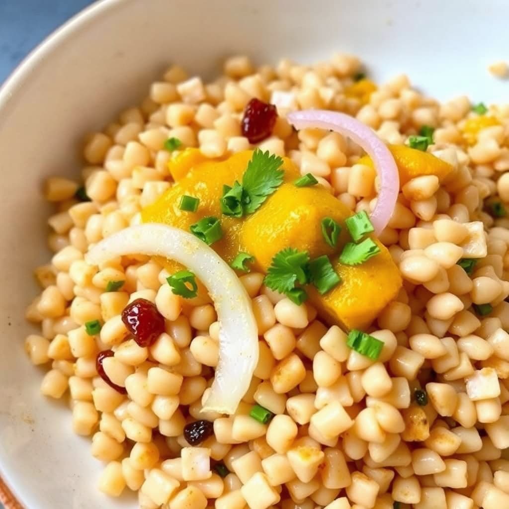 Hvetehelter med løk og karri