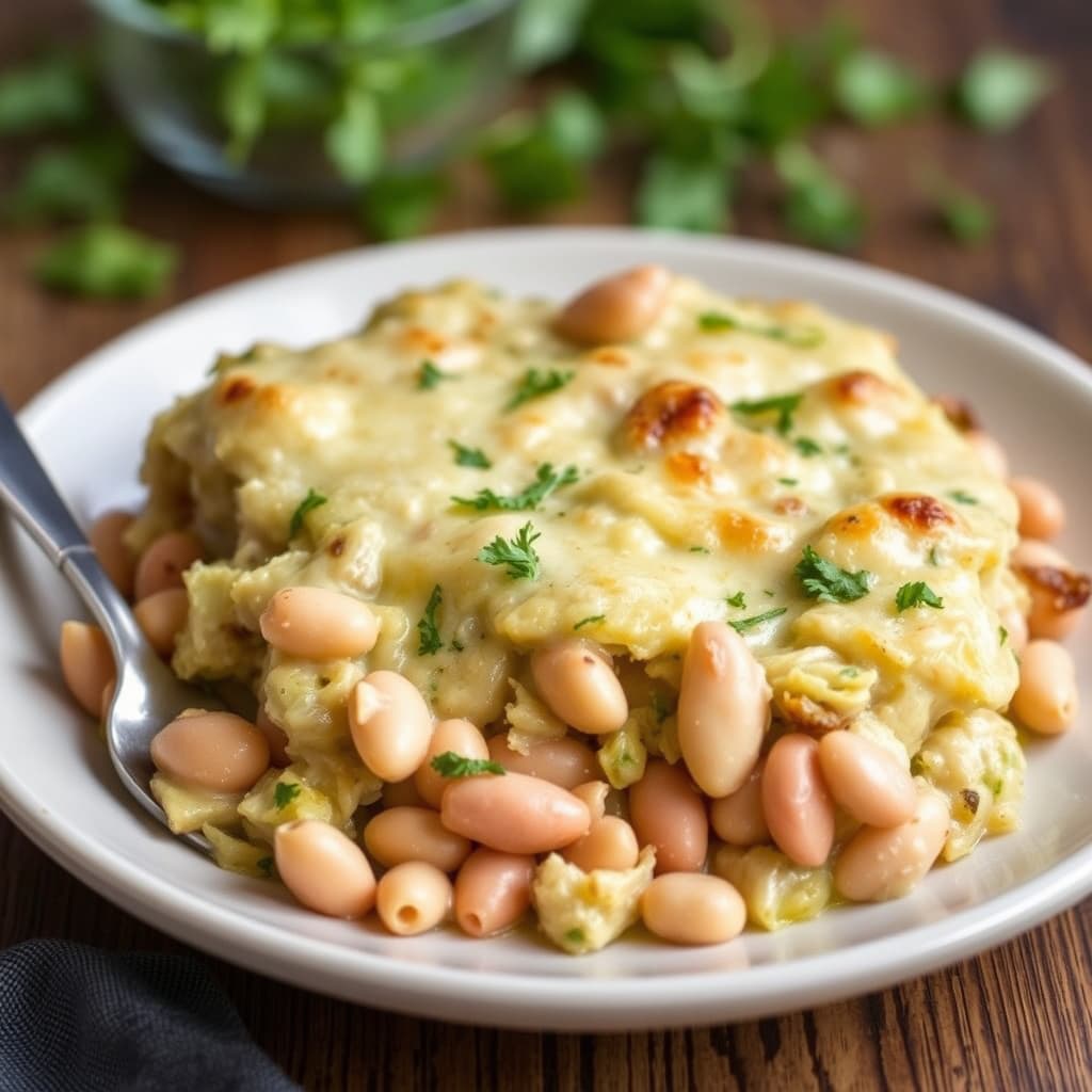 Hvit bønne- og artisjokklasagne