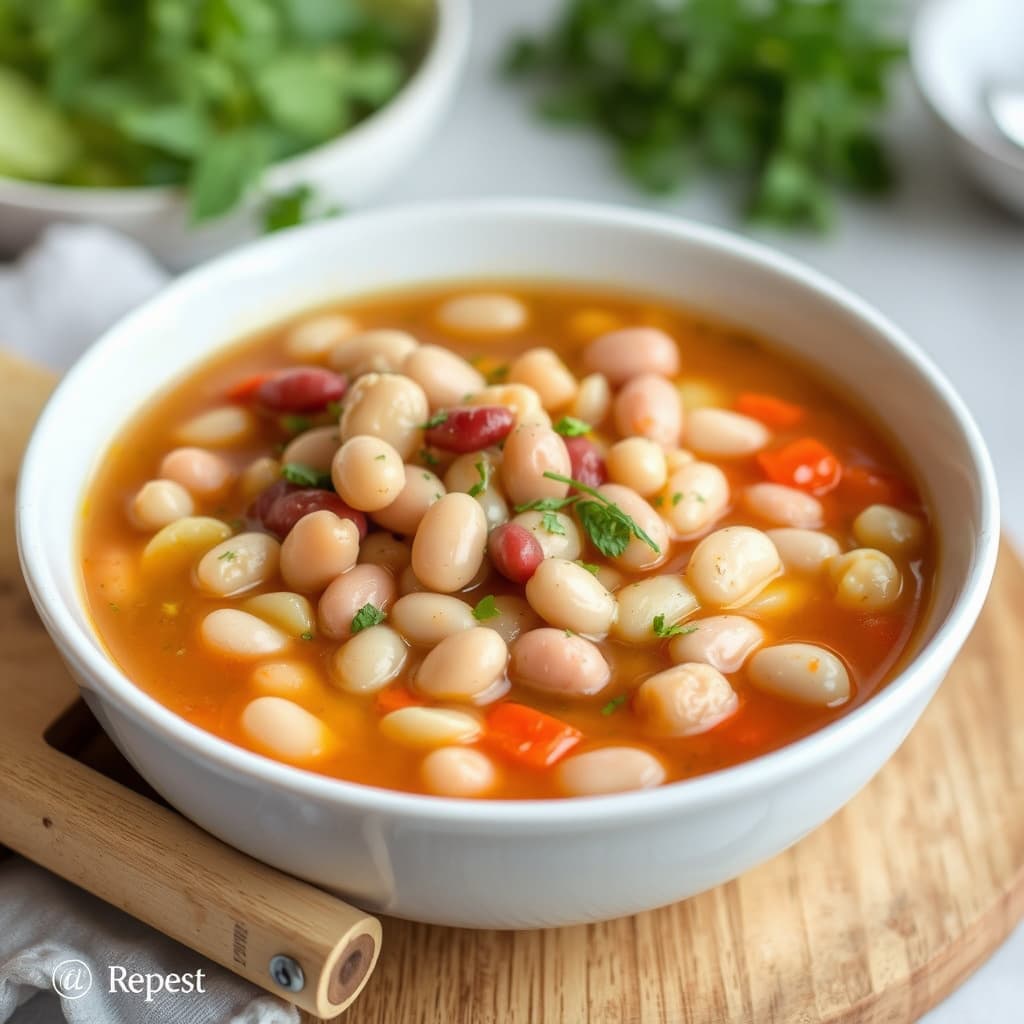 Hvit bønne- og pastasuppe