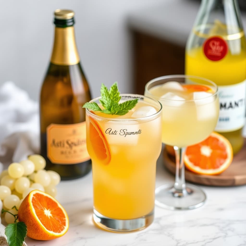 Hvit drue, mandarin og Asti Spumanti-punsj